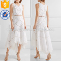 Asymmetric Embroidered Cotton Midi Dress Manufacture Wholesale Fashion Women Apparel (TA4090D)